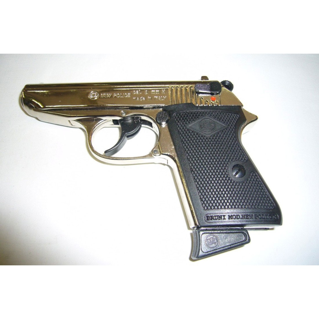 PISTOLA a SALVE MODELLO NEW POLICE PPK CAL. 8mm CROMATA - BRUNI