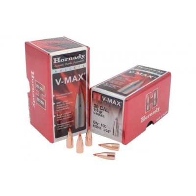 Palle V-max Calibro 308" 110gr - 23010 - Confezione Da 100 Pezzi - HORNADY