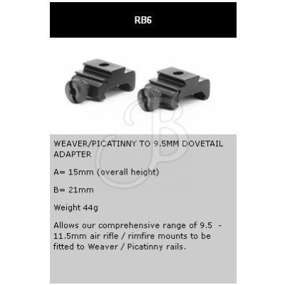 Adaptador 11mm Sobre Base Weaver - Rb6 - SPORTSMATCH