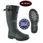 New Oslo Knee Boot In Dark Green Rubber With Cotton Interior - SAG NATURE