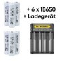 Energy Set consisting of 6 18650 Li-Ion 3400mAh 3.6 Volt batteries + battery charger - ICUSERVER