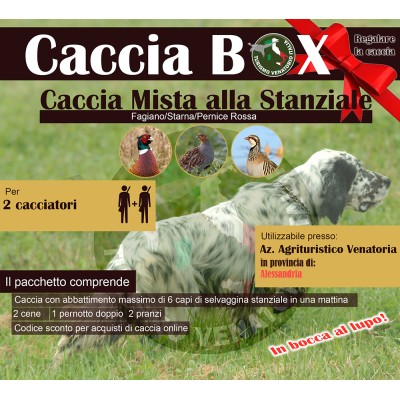 PIEMONTE - CACCIA MISTA ALLA STANZIALE MAX 6 CAPI - 2 CACCIATORI - PACCHETTO CACCIABOX