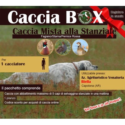 copy of PIEMONTE - CACCIA MISTA ALLA STANZIALE MAX 5 CAPI - 1 CACCIATORE - PACCHETTO CACCIABOX