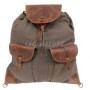 Alpin 02 Backpack In Leather And Canvas Fabric - 54×53 Cm - SAG NATURE