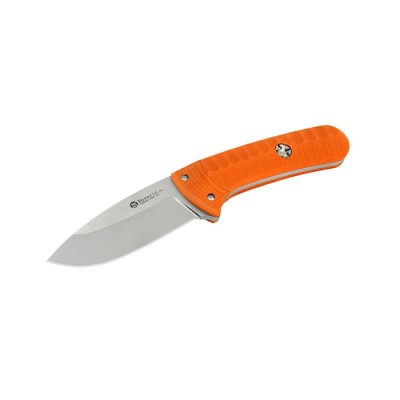 Sax Knife, Smooth Blade 440c Steel 85mm, Orange G10 Handle - MASERIN