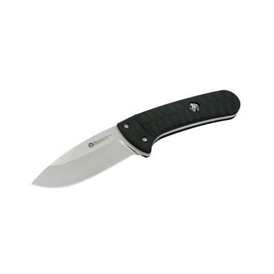 Sax Knife, Smooth Blade 440c Steel 85mm, Black G10 Handle - MASERIN