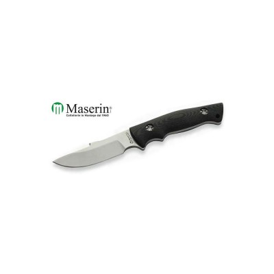 Fixed Knife, Black G10 Handle, 21 cm, With Sheath - MASERIN