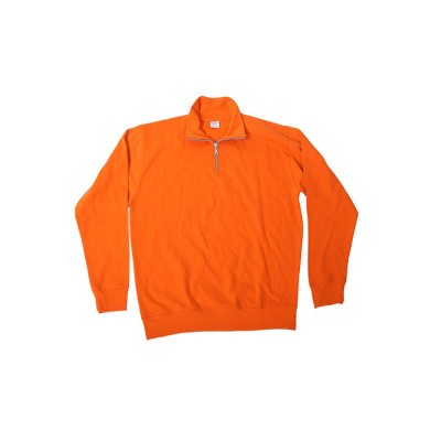 Felpa con mezza zip 100% cotone Arancio - UDB